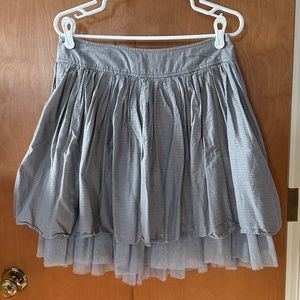 Gap gray striped a-line skirt